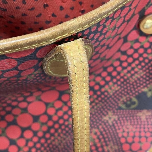Auth LOUIS VUITTON Neverfull MM M40686 Rouge Louis Vuitton x Yayoi Kusama GI2132 - Picture 13 of 16